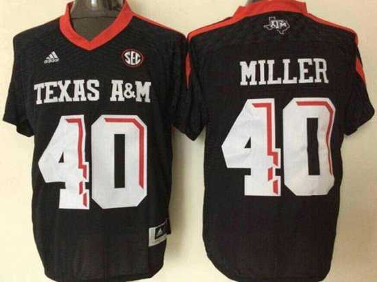 Mens Texas A&M Aggies #40 Von Miller Black College Football Jersey->->NCAA Jersey